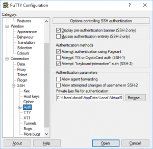 PuTTY use a private key