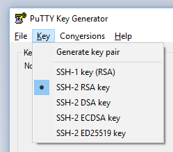 generating a key putty